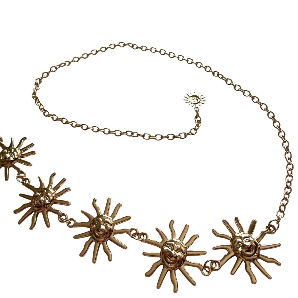 Radiant Sun Charm Chain‎ Belt Statement Waist Boho Medallion Celestial concho - Picture 5 of 7